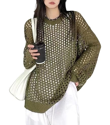 Amazon.co.jp: メッシュニット トップス レディース セーター